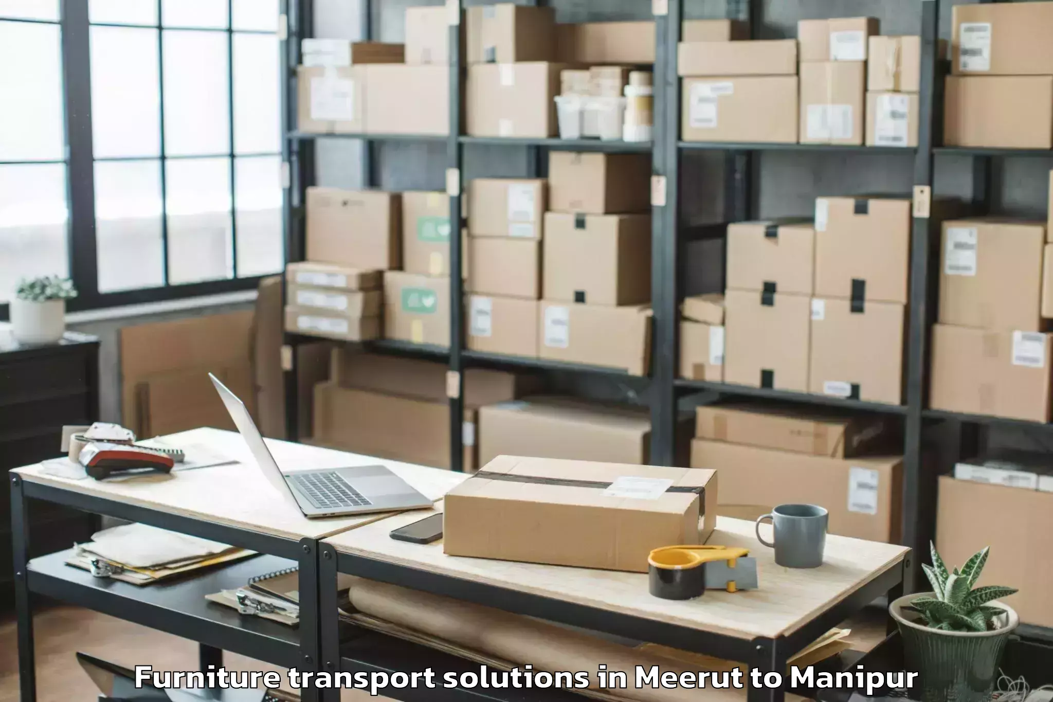 Reliable Meerut to Lamphelpat Furniture Transport Solutions